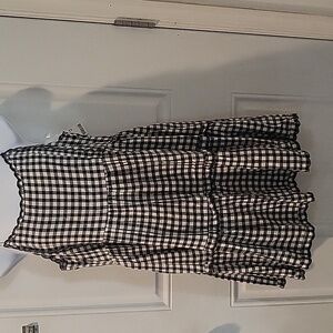 Nwt Black and White Gingham Mini Dress.